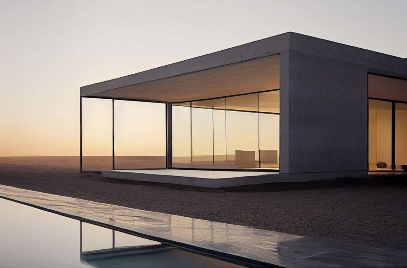 cada rectangular con piscina